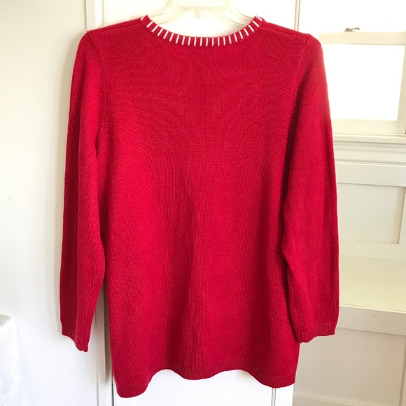 WHITE STAG Christmas Sweater Plus Size 2X 18W 20W Snowflake Reindeer Holiday Red - Picture 15 of 16